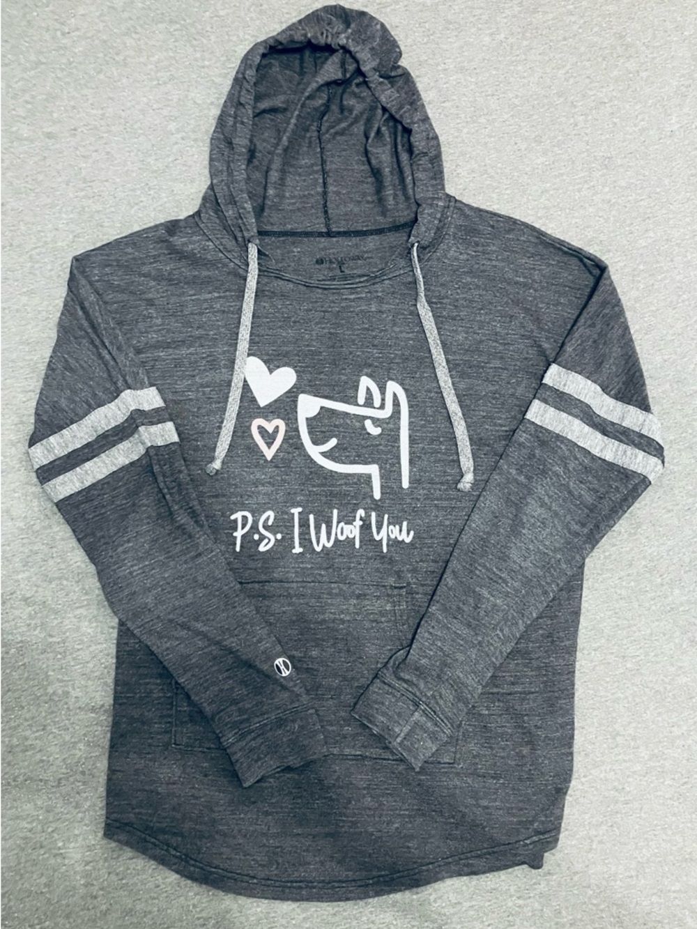 Gray 'P.S. I Woof You' Dog Graphic Hoodie